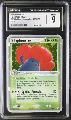 CGC 9 MINT Vileplume ex 2004 EX Hidden Legends 100/101 Holo Pokemon Card - Image 1