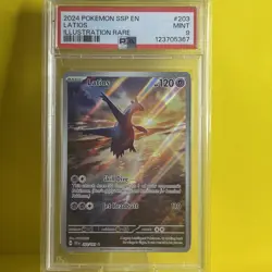 Pokemon Latios Illustration Rare Card 2024 SSP 203/191 English PSA 9 - Image 1