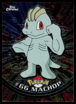 Machop #66 - Topps Chrome Series 1 Pokemon Card Played - Image 1