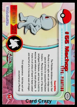 Machop #66 - Topps Chrome Series 1 Pokemon Card Played - Image 2