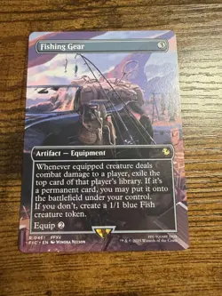 MTG Magic The Gathering Final Fantasy Chocobo Fishing Gear Amazing Card! - Image 1