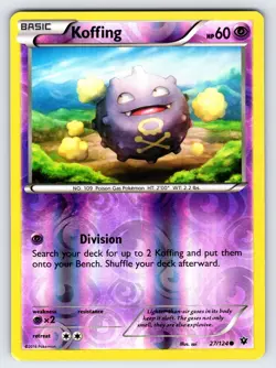Koffing 27/124 2016 Fates Collide Pokemon Card Nintendo Reverse Holo - Vlp - Image 1