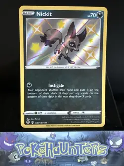 Pokemon Card Nickit SV081/SV122 Shining Fates Shiny Vault Holo Rare NM - Image 1