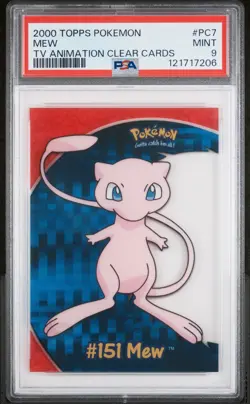 2000 Topps Pokemon Tv Animation Clear Cards #PC7 Mew PSA 9 - Image 1