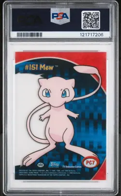 2000 Topps Pokemon Tv Animation Clear Cards #PC7 Mew PSA 9 - Image 2