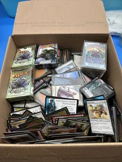 Vintage Bulk Box Full Of Magic The Gathering Cards Decks & More Unseached - Image 1