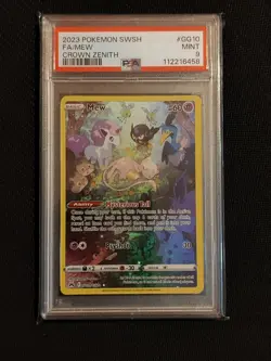 Pokemon Mew GG10 Crown Zenith PSA 9 Mint English Galarian Gallery Rare TCG Card - Image 1