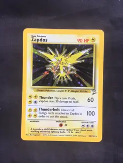 Pokemon Cards: Base Set 2 Rare Holo: Zapdos 20/130 - Image 1