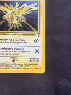 Pokemon Cards: Base Set 2 Rare Holo: Zapdos 20/130 - Image 5