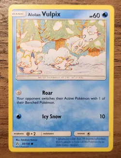 Alolan Vulpix 30/156 NM Pokemon 2018 SM Ultra Prism Snow Cute Trio Card - Image 1