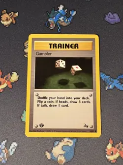 Pokemon Cards Gambler 60/62 Fossil FIRST EDITION WOTC - (NM-) - Image 1