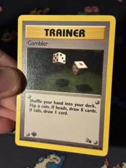 Pokemon Cards Gambler 60/62 Fossil FIRST EDITION WOTC - (NM-) - Image 2