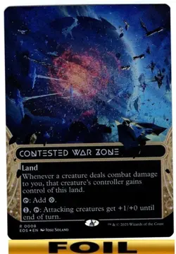 1x - Contested War Zone - FOIL BORDEELESS #08 - EOS Stellar Sights - NM MTG - Image 1