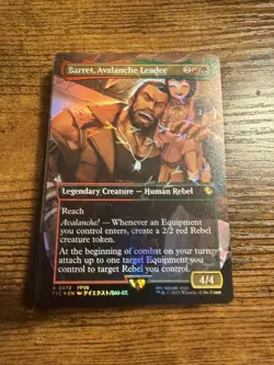 MTG Magic The Final Fantasy Barret Avalanche Leader Chocobo Tracks Raised Foil! - Image 1