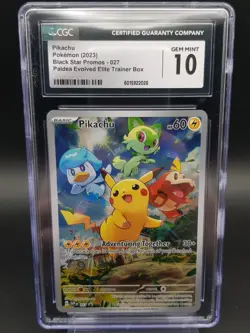 Pokemon Pikachu SVP 027 Paldea Evolved Black Star Promo CGC 10 - Image 1