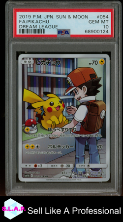 FA/PIKACHU DREAM LEAGUE POKEMON JAPANESE SUN & MOON DREAM LEAGUE 2019 054 PSA 10 - Image 1