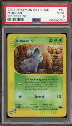 Pokemon Nidoran (Female) Skyridge Reverse Holo #81 PSA 9 Mint - Image 1