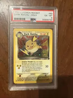 2000 Pokemon Rocket Dark Raichu #83/82 Holo PSA 6 RC41 - Image 1