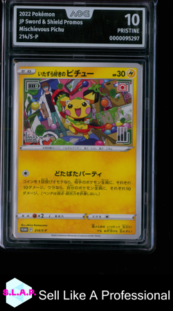 MISCHIEVOUS PICHU POKEMON 214/S-P 2022 PROMO NON HOLO JAPANESE AOG PRISTINE 10 - Image 1
