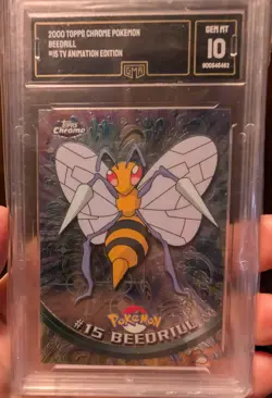 2000 topps chrome pokemon beedrill #15 tv animation edition GMA 10 - Image 1