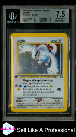 LUGIA HOLO R 2001 POKEMON NEO GENESIS 1ST EDITION GERMAN 9 BGS 7.5 - Image 1