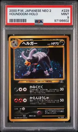 2000 Pokemon Japanese Crossing the Ruins Holo Houndoom #229 PSA 9 - Image 1