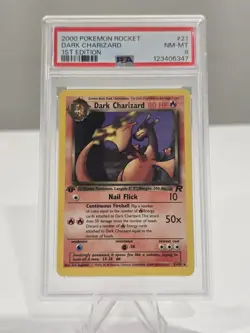 Pokemon Dark Charizard Team Rocket 1st Edition Rare #21 PSA 8 - Image 1