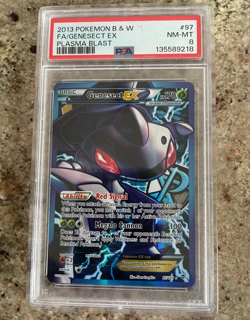 2013 POKEMON BLACK & WHITE PLASMA BLAST 97 FULL ART/GENESECT EX PSA 8 - Image 1