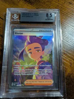 Pokemon Prismatic Evolutions Kieran 174/131 SIR BGS 8.5 - Image 1