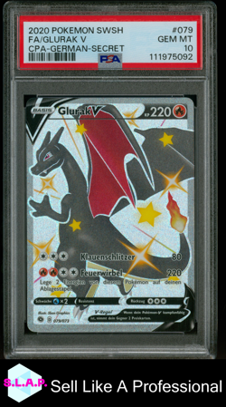 FA/GLURAK V CPA-GER-SECRET POKEMON SWSH CHAMPION'S PATH 2020 079 PSA 10 - Image 1