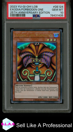 EXODIA/FORBIDDEN ONE YUGIOH GER LOB- 25TH ANNIVERSARY EDITION 2023 DE124 PSA 10 - Image 1