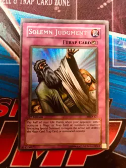 Solemn Judgment MRD-127 Ultra Rare 1st edition Yugioh Miscut - LP - Image 1