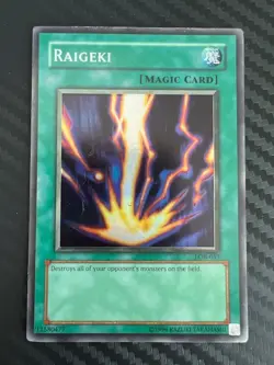 Yugioh Raigeki LOB-053 Super Rare Unlimited Edition DMG - Image 1