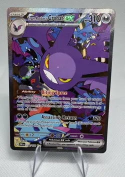 Team Rocket’s Crobat EX 234/182 Illustration Rare-Stellar Crown- Pokemon Card NM - Image 1