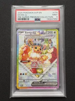 PSA 9 Eevee 174 Prismatic Evolutions Super Premium Collection Promo Pokemon Card - Image 1