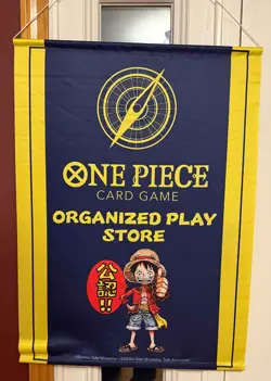 One Piece Card Game Organized Play Store Monkey D. Luffy Banner Wall Scroll NEW - Image 1