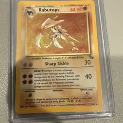 Pokemon TCG Kabutops Holo Rare Card 9/62 Fossil - Image 1