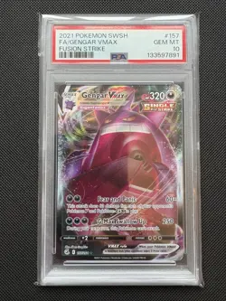 PSA 10 Gengar VMAX 157/264 Sword & Shield Fusion Strike English Pokemon Card - Image 1