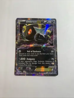 Umbreon EX 55/124 Fates Collide Ultra Rare Holo Pokemon Card LP - Image 1