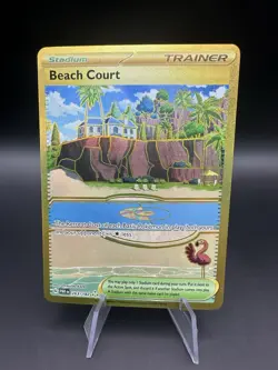 Beach Court 263/182 Paradox Rift Gold Holo Hyper Rare Pokemon Card English NM - Image 1