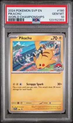 Pokemon World Championships: Pikachu Black Star Promo Card - PSA GEM MT 10 - Image 1