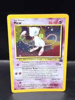 Pokemon TCG Mew 2000 WOTC Black Star Promo 9 Holo League Pokemon Card Swirl B - Image 1