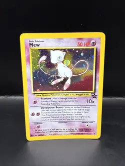 Pokemon TCG Mew 2000 WOTC Black Star Promo 9 Holo League Pokemon Card Swirl B - Image 3