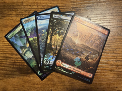 MTG Magic The Gathering Final Fantasy Chocobo Tracks Raised Foil All Five Lands! - Image 1