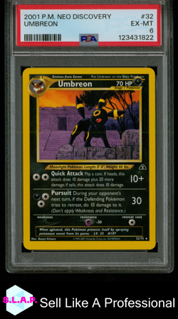 UMBREON POKEMON NEO DISCOVERY 2001 32 PSA 6 - Image 1