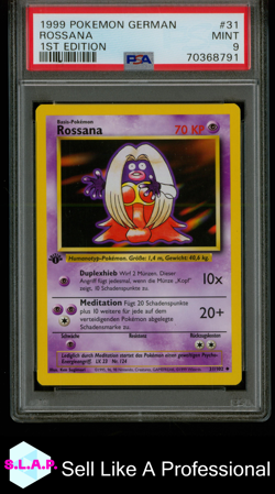 ROSSANA 1ST EDITION POKEMON GERMAN 1999 31 PSA 9 - Image 1