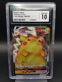 Pokemon Pikachu Vmax 044/185 Vivid Voltage Full Art Secret Rare CGC 10 - Image 1