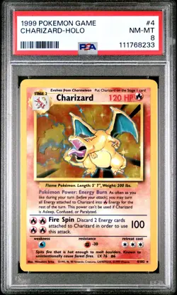 1999 POKEMON GAME #4 CHARIZARD-HOLO PSA 8 - Image 1
