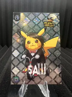 Saw (Pikachu) #E6 - Silver Holo Box Hit Electric Pikachu Cosplay - Pokemon - Image 1
