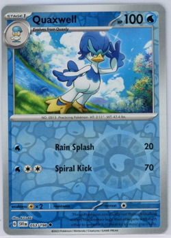 Pokemon TCG Quaxwell Scarlet & Violet Base Set 053/198 Reverse Holo Uncommon - Image 1